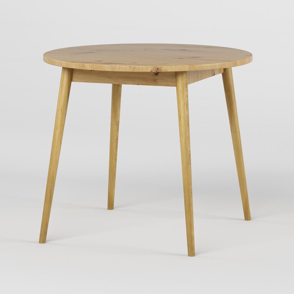 Обідній стіл круглий LION Маямі-1 дерев'яні ніжки Дуб Артизан (LION-041151)