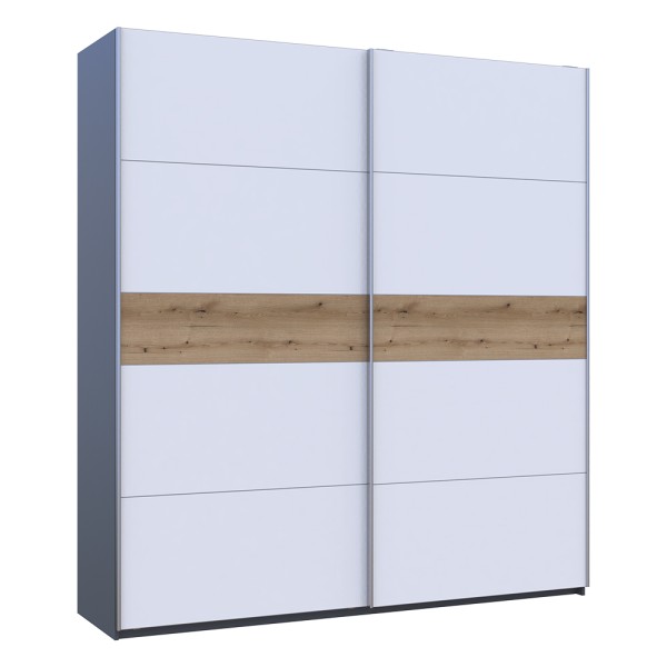 Шафа-купе двохдверна Doros G-Caiser 220х60х240 см Графіт/Білий/Дуб евок (DRS-011230)