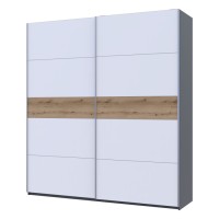 Шафа-купе двохдверна Doros G-Caiser 220х60х240 см Графіт/Білий/Дуб евок (DRS-011230)