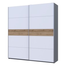 Шафа-купе двохдверна Doros G-Caiser 220х60х240 см Графіт/Білий/Дуб евок (DRS-011230)