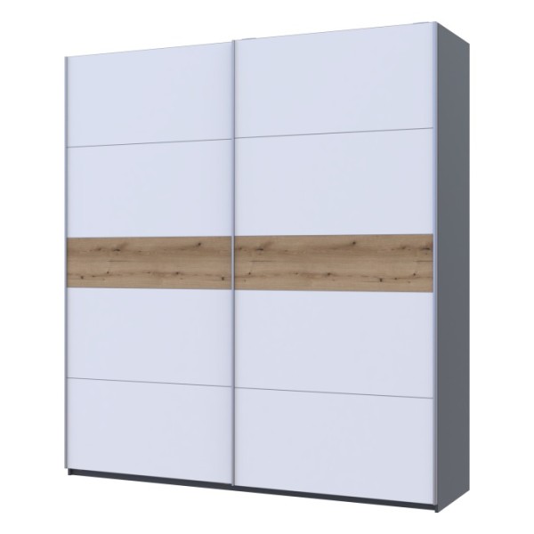 Шафа-купе двохдверна Doros G-Caiser 220х60х240 см Графіт/Білий/Дуб евок (DRS-011230)