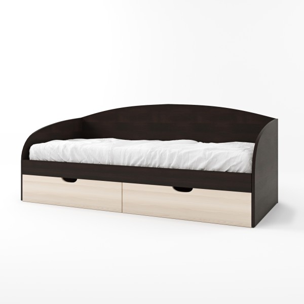 Ліжко односпальне Еверест Комфорт 80х190 см венге/дуб молочний (DTM-2096)