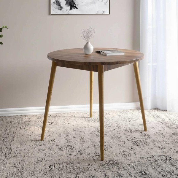 Обідній стіл круглий LION Маямі-1 дерев'яні ніжки Дуб Ліворно (LION-041152)