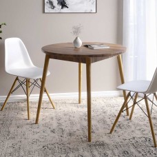 Обідній стіл круглий LION Маямі-1 дерев'яні ніжки Дуб Ліворно (LION-041152)