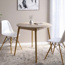 Обідній стіл круглий LION Маямі-1 дерев'яні ніжки Дуб Сонома (LION-041153)