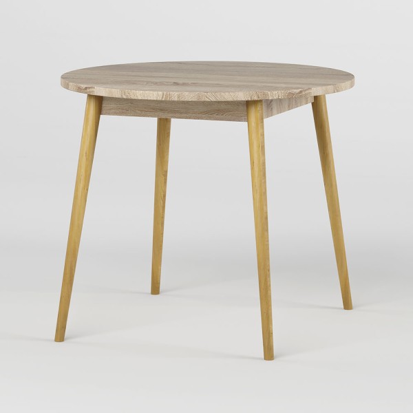 Обідній стіл круглий LION Маямі-1 дерев'яні ніжки Дуб Сонома (LION-041153)