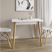 Обеденный стол LION Маями-2 деревянные ножки Нимфея Альба (белый) (LION-041003)