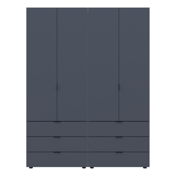 Комплект шаф для одягу Doros Гелар (2 шт.) 155х49,5х203,4 см Графіт (DRS-011117)