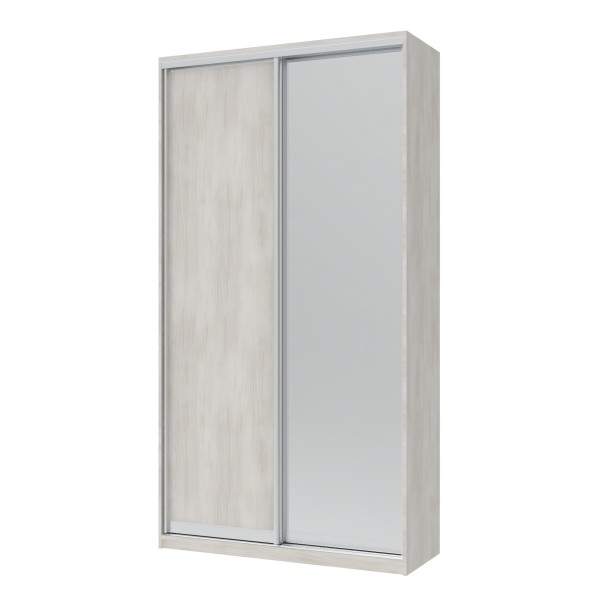 Шкаф-купе двухдверный Doros Сити Лайт 120х60х225 см Белое дерево/1 Зеркало (DRS-011061)