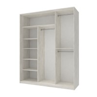 Шафа-купе трьохдверна Doros Сіті Лайт 180х60х225 см Біле дерево/3 Дзеркала (DRS-011076)