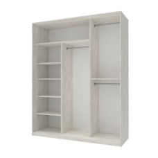 Шафа-купе трьохдверна Doros Сіті Лайт 180х60х225 см Біле дерево/3 Дзеркала (DRS-011076)