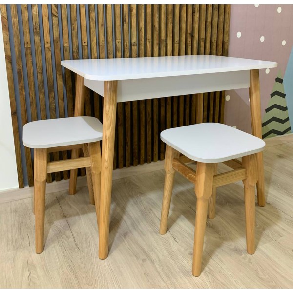 Обідній стіл LION Маямі-2 дерев'яні ніжки Німфея Альба (LION-041003)