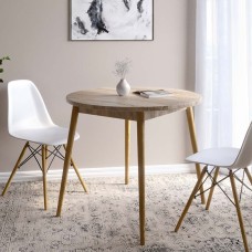 Обідній стіл круглий LION Маямі-1 дерев'яні ніжки Дуб Сонома трюфель (LION-041154)
