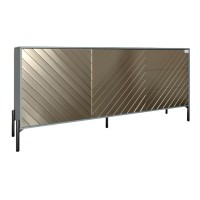 Комод с черными металлическими ножками LION Амарант 168x40x76,5 см Гранит серый/Перламутровый металлик (RAL-7048) 1680x400x765 мм (LION-041921)