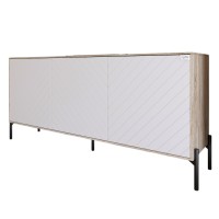 Тумба под телевизор с черными металлическими ножками LION Амарант 168x40x76,5 см Дуб сонома/Белый (LION-043021)