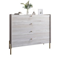 Комод із 4 шухлядами LION Wood із золотими ніжками 100х90х45 см Самоа Димчастий (LION-042962)