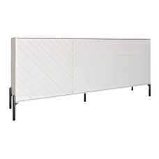 Комод з чорними металевими ніжками LION Амарант 168x40x76,5 см Бетон Style/Білий (LION-041907)