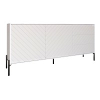 Комод с черными металлическими ножками LION Амарант 168x40x76,5 см Нимфея Альба (белый)/Белый (LION-041916)