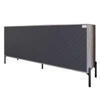 Тумба под телевизор с черными металлическими ножками LION Амарант 168x40x76,5 см Шварцвальд/Графітовий (LION-043012)