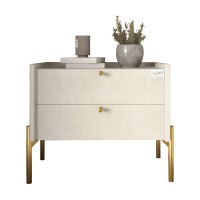 Тумба приліжкова LION Wood з двома шухлядами Бетон style (золоті ножки) (LION-041338)