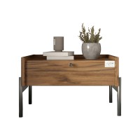 Тумба приліжкова LION Wood з однією шухлядою Дуб Ліворно (чорні ножки) (LION-041319)