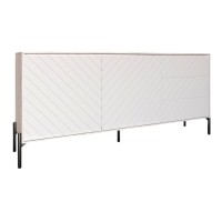 Комод с черными металлическими ножками LION Амарант 168x40x76,5 см Самоа Дымчатый/Белый (LION-041917)