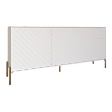 Комод з золотими металевими ніжками LION Амарант 168x40x76,5 см Бетон Style/Білий (LION-041955)
