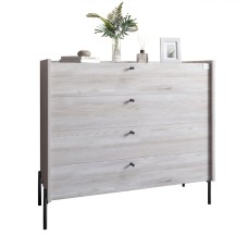 Комод із 4 шухлядами LION Wood із чорними ніжками 100х90х45 см Самоа Димчастий (LION-042985)