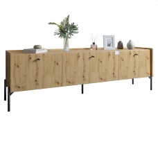 Тумба під телевізор на 3 шухляди LION Wood з чорними ніжками 160х65х40 см Дуб Артизан (LION-043098)