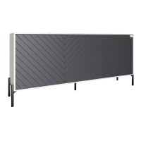 Комод с черными металлическими ножками LION Амарант 168x40x76,5 см Нимфея Альба (белый)/Графитовый (LION-041883)