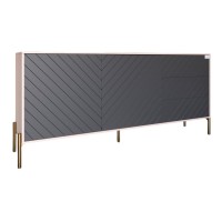 Комод с золотыми металлическими ножками LION Амарант 168x40x76,5 см Розовый/Графитовый (LION-041936)