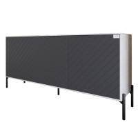 Тумба під телевізор із чорними металевими ніжками LION Амарант 168x40x76,5 см Бетон Style/Графітовий (LION-043014)