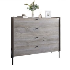 Комод із 4 шухлядами LION Wood із чорними ніжками 100х90х45 см Шварцвальд (LION-042986)