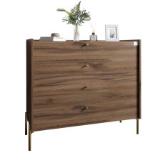 Комод із 4 шухлядами LION Wood із золотими ніжками 100х90х45 см Дуб Ліворно (LION-042965)