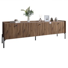Тумба під телевізор на 3 шухляди LION Wood з чорними ніжками 160х65х40 см Дуб Ліворно (LION-043099)