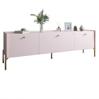 Тумба под телевизор на 3 ящика LION Wood с золотыми ножками 160х65х40 см Розовый (LION-042998)