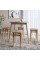 Стіл круглий і 4 табурети обідній комплект для кухні Маямі-1 кромка ПВХ 0,45 мм Дуб Сонома трюфель (LION-041228)