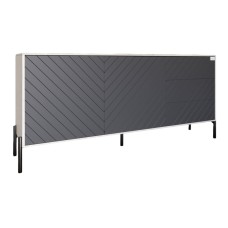 Комод з чорними металевими ніжками LION Амарант 168x40x76,5 см Бетон Style/Графітовий (LION-041884)