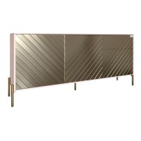 Комод с золотыми металлическими ножками LION Амарант 168x40x76,5 см Розовый/Перламутровый металлик (RAL-7048) 1680x400x765 мм (LION-041978)