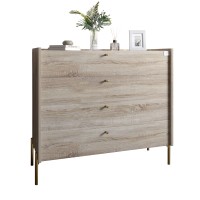 Комод із 4 шухлядами LION Wood із золотими ніжками 100х90х45 см Дуб Сонома (LION-042966)