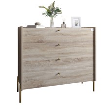 Комод із 4 шухлядами LION Wood із золотими ніжками 100х90х45 см Дуб Сонома (LION-042966)