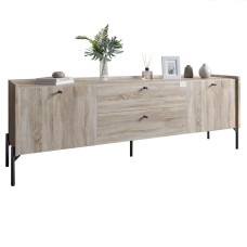 Тумба під телевізор з шухлядами LION Wood з чорними ніжками 180х50х40 см Дуб Сонома (LION-043129)