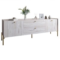Тумба під телевізор з шухлядами LION Wood з золотими ніжками 180х50х40 см Самоа Димчастий (LION-043120)