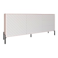 Комод с черными металлическими ножками LION Амарант 168x40x76,5 см Розовый/Белый (LION-041911)