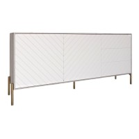 Комод с золотыми металлическими ножками LION Амарант 168x40x76,5 см Шварцвальд/Белый (LION-041958)