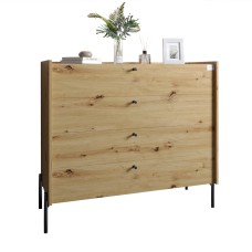 Комод із 4 шухлядами LION Wood із чорними ніжками 100х90х45 см Дуб Артизан (LION-042978)