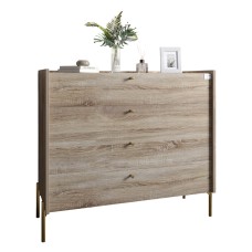 Комод із 4 шухлядами LION Wood із золотими ніжками 100х90х45 см Дуб Сонома Трюфель (LION-042967)