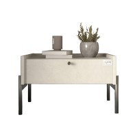 Тумба приліжкова LION Wood з однією шухлядою Бетон style (чорні ножки) (LION-041309)