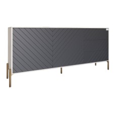 Комод з золотими металевими ніжками LION Амарант 168x40x76,5 см Бетон Style/Графітовий (LION-041939)