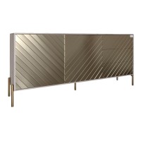 Комод с золотыми металлическими ножками LION Амарант 168x40x76,5 см Шварцвальд/Перламутровый металлик (RAL-7048) 1680x400x765 мм (LION-041970)